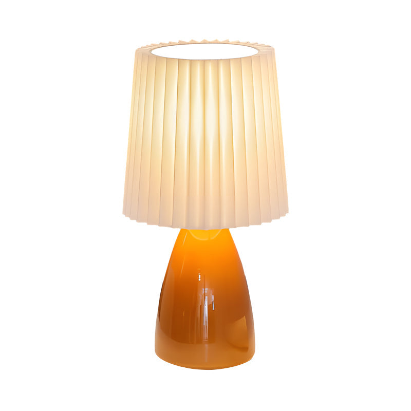 Skorter | Dimmable Desk Lamp | Glass Base with USB Port for Adjustable Lighting in Home Office or Study | Pink Shade Lamp