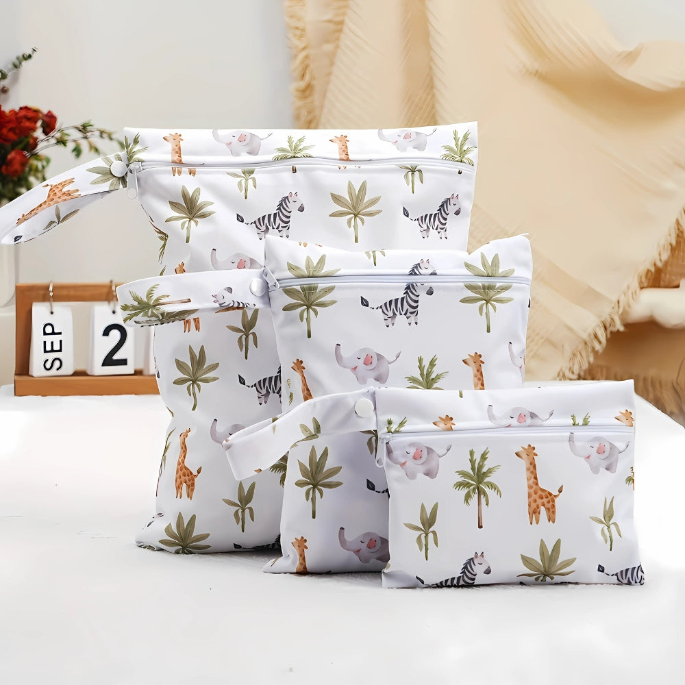 Skorter | Baby Zoo Safari Print Reusable Wet Dry Bag | 3pcs Set