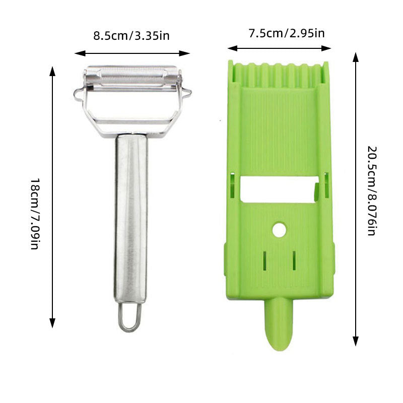 skorter | 2-In-1 Vegetable Cutter & Slicer, Multi Double Knife Peeler