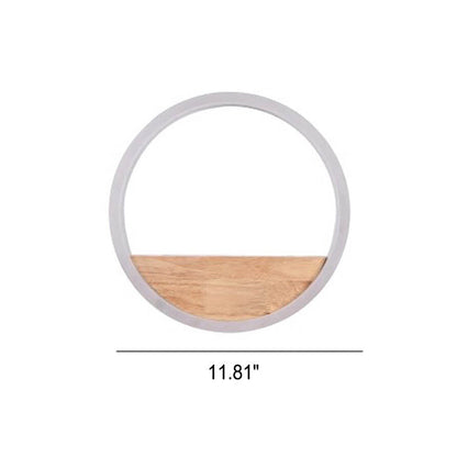 Skorter | Lumoshelf LED Wall Light | Solid Wood with Shelf | Round Wall Lamp | Warm & White Light