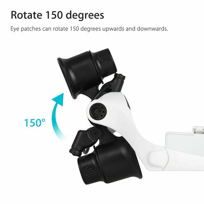 Skorter | Adjustable Headband Magnifier with LED Light & 8 Lenses – Perfect for Jewelry, Watch Repair & Engraving