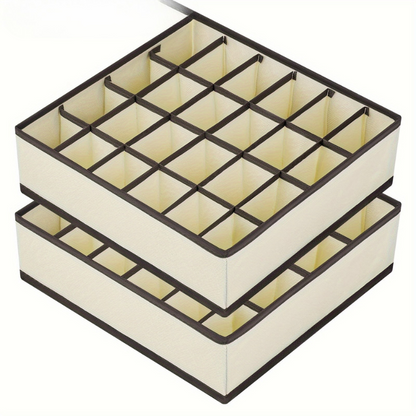 Skorter | FoldBox - 2-Pack Collapsible Storage Bins with 24 Compartments