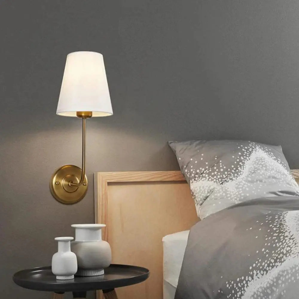 Skorter | LoomGlow – Modern Wall Lamp Featuring Woven Metal and Soft Fabric