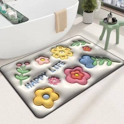 skorter | 3d-flower soft, absorbent mat for the bathroom