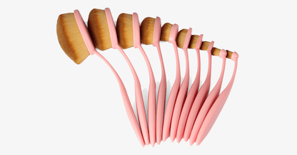 Skorter | 10-piece set of oval brushes in soft pink