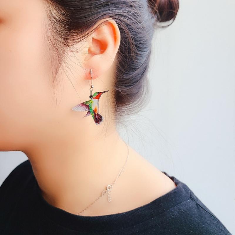 Skorter | Acrylic Drop Bird Earrings