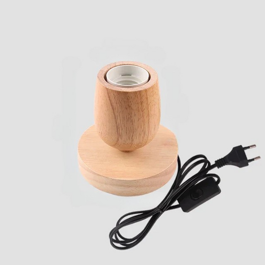 Skorter | RetroWood - Wood Table Lamp with Light Bulb for Atmospheric Lighting