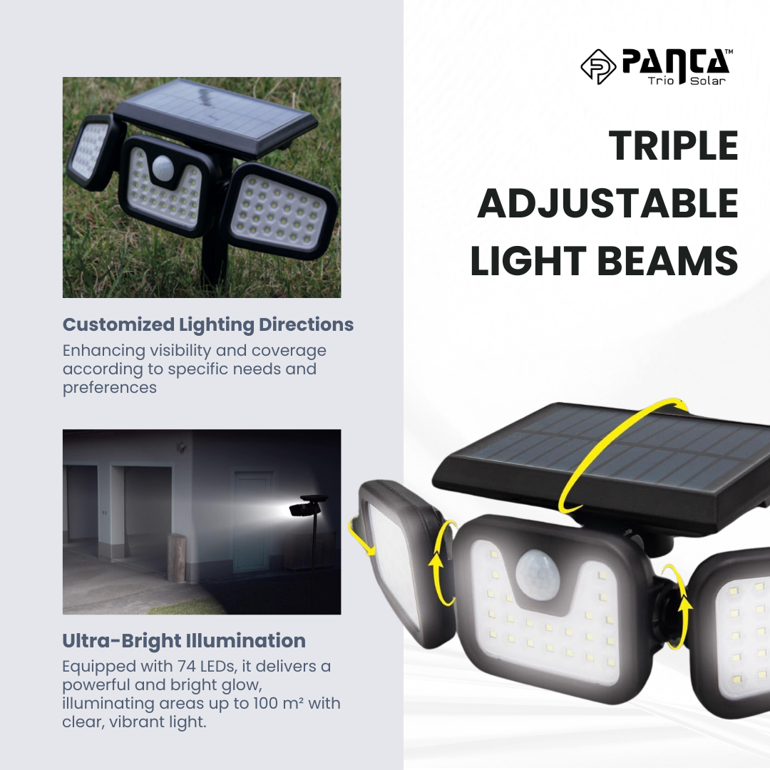 Skorter | Solar-Powered Outdoor Lights – Panta Trio with Motion Sensor for Garden & Security Lighting