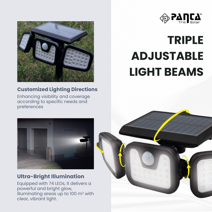 Skorter | Solar-Powered Outdoor Lights – Panta Trio with Motion Sensor for Garden & Security Lighting