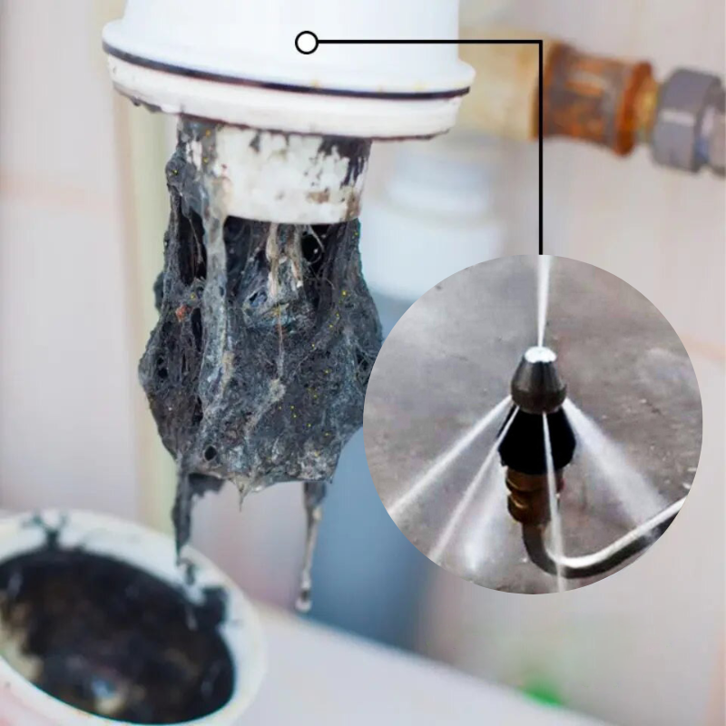 Skorter | High-Pressure Drain Jetting Nozzle – Stainless Steel Sewer Cleaning Sprayer for Fast Pipe Unblocking