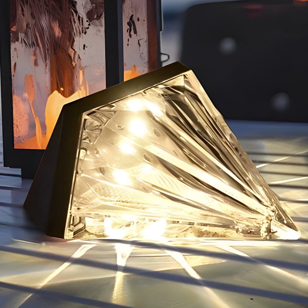 Skorter | 2 Pieces Geometric LED Waterproof Black Solar Wall Lamp