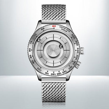 Skorter | Cool Magnetic Levitation Men Watch, with No Mirror Design, Quartz Movement, Steel Strap & Waterproof