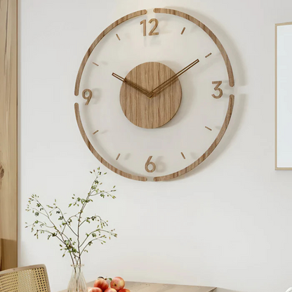 Skorter | Silent Wall Clock Wood Light – Modern Clock with Acrylic Design for Living Room