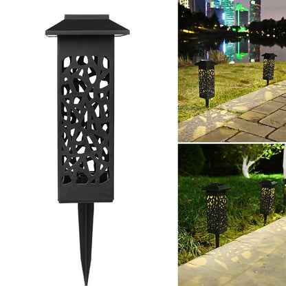 Skorter | Outdoor Solar Hollow Square Column LED Patio Lawn Ground Stake Light