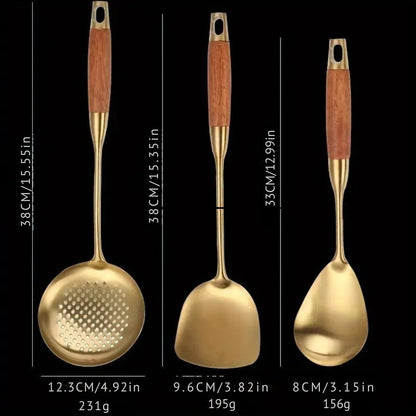 Skorter | Chef’s Choice Golden Kitchen Utensils | 6pcs Set