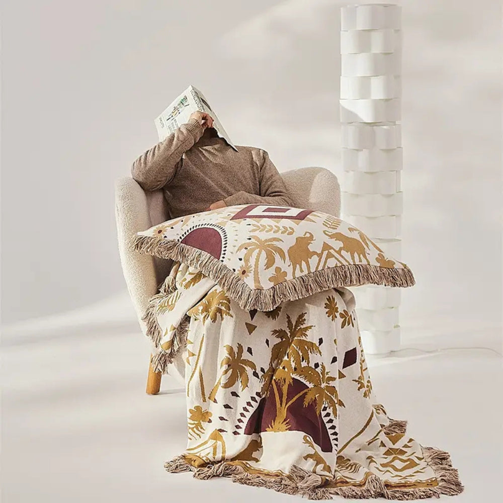 Skorter | Azura Boho Geometric Knit Blanket