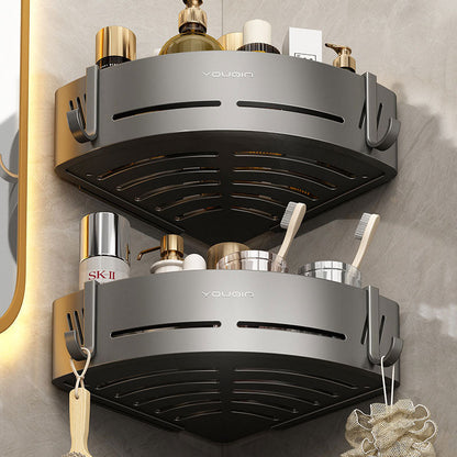 Skorter | EasyCorner Aluminum Shelf – Self-Adhesive Bathroom Corner Storage without Drilling