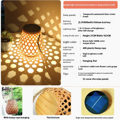 Skorter | Solar LED Rattan Lantern – Large Outdoor Lighting in Oval Design for Garden and Terrace