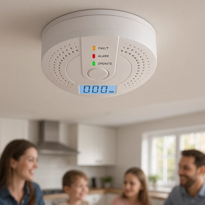 Skorter | Carbon Monoxide Detector | Reliable Alarm Sensor with LCD Display for Home Safety