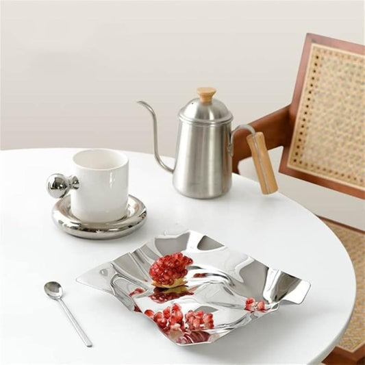 Skorter | Wrinkled Stainless Steel Obsidian Tray
