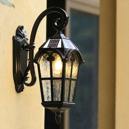 Skorter | Solar Waterproof Outdoor Wall Light | Vintage Design with Remote Control for Porch. Patio & Garden Use
