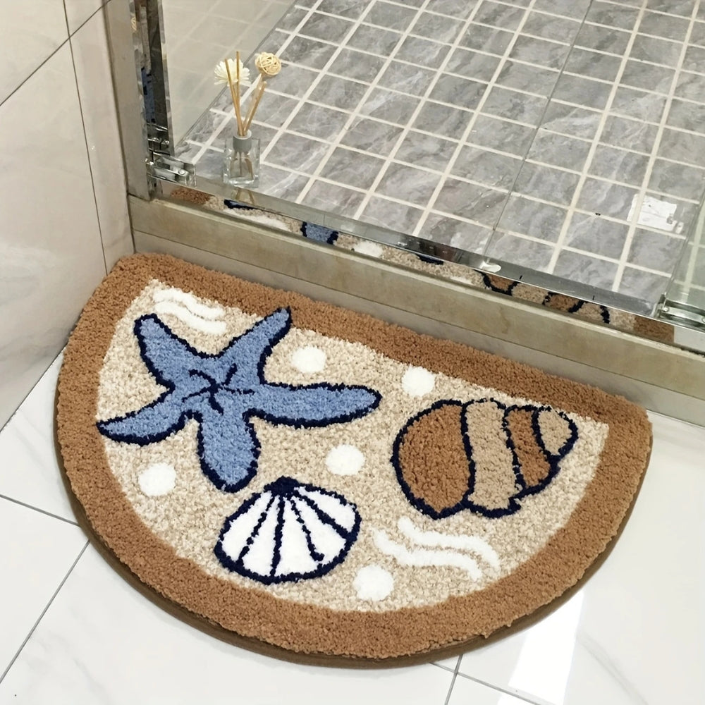 Skorter | Fluffy Semicircle Non-Slip Bath Mat
