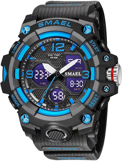 Skorter | Men's waterproof sports wristwatch with date and multifunction LED alarm stopwatch