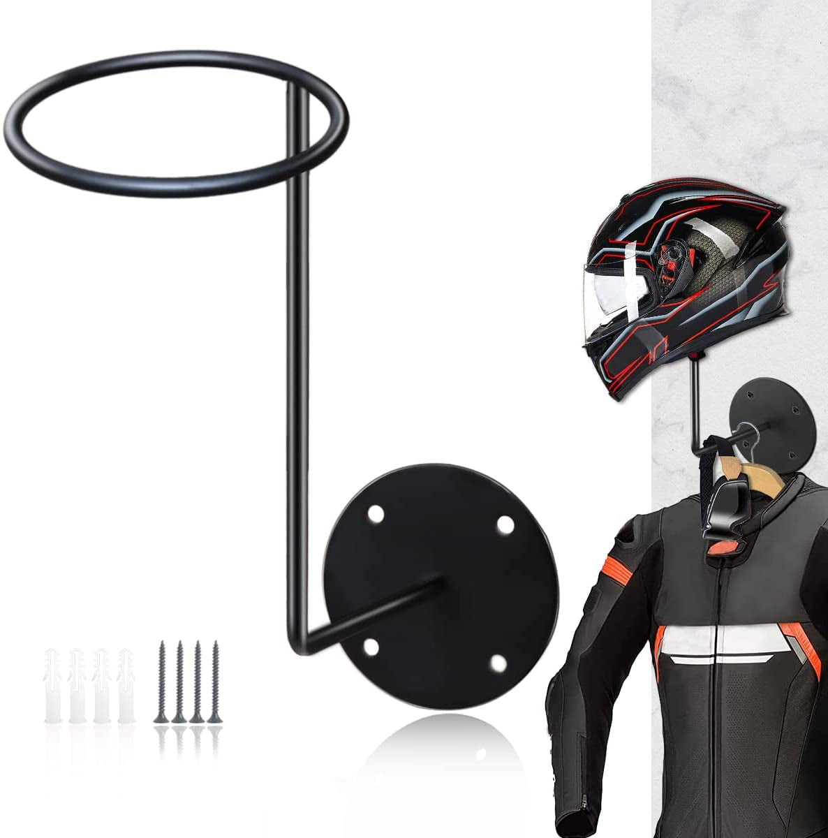 Skorter | Helmet Hanger Helmet Hanger Shelf Wall Mounted Hook for Coats, Hats, Caps - Upgraded