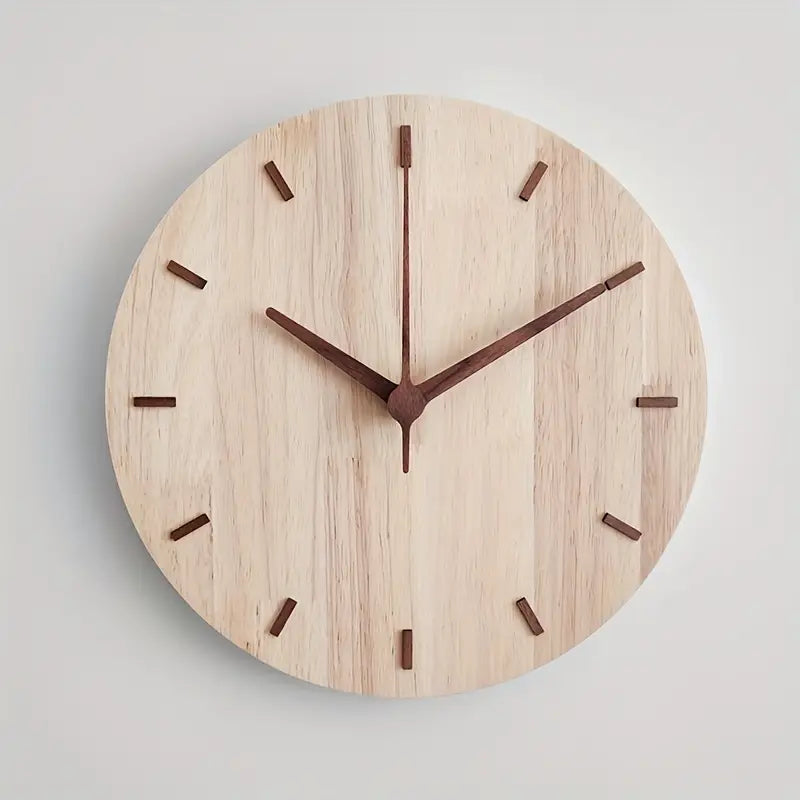 Skorter | Stylish Walnut Wood Wall Clock – Minimalist Modern Design