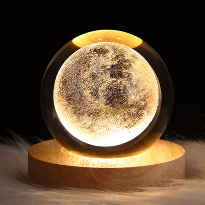 Skorter | LED Night Light Galaxy Crystal Ball Table Lamp 3D Planet Moon Lamp Bedroom Home Decor For Kids Party Children's Birthday Gifts