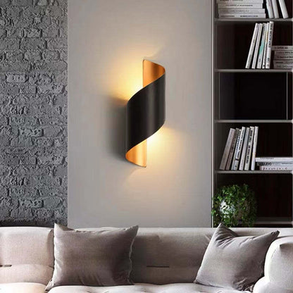 Skorter | Orr Modern LED Wall Lamp, Spiral, Indoor, White/Black, Metal