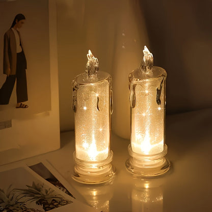 Skorter | 3pcs LED Candles without Flame - Including Batteries - Perfect for Parties, Weddings, and Mood Decoration