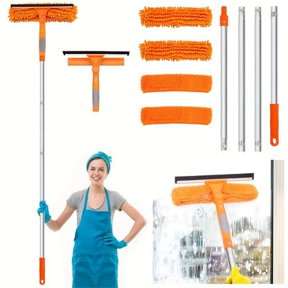 Skorter | Crystal Clear Window Cleaner – Professional 2-in-1 Telescopic Window and Glass Cleaning System