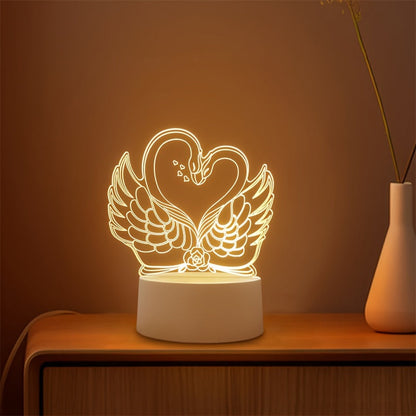 Skorter | Swan Light - USB Powered 3D LED Table Lamp with Acrylic Frame