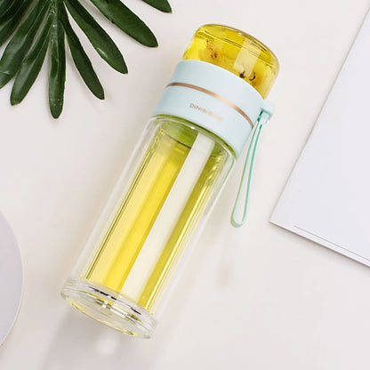 Skorter | Double-walled glass bottle with tea strainer and infuser