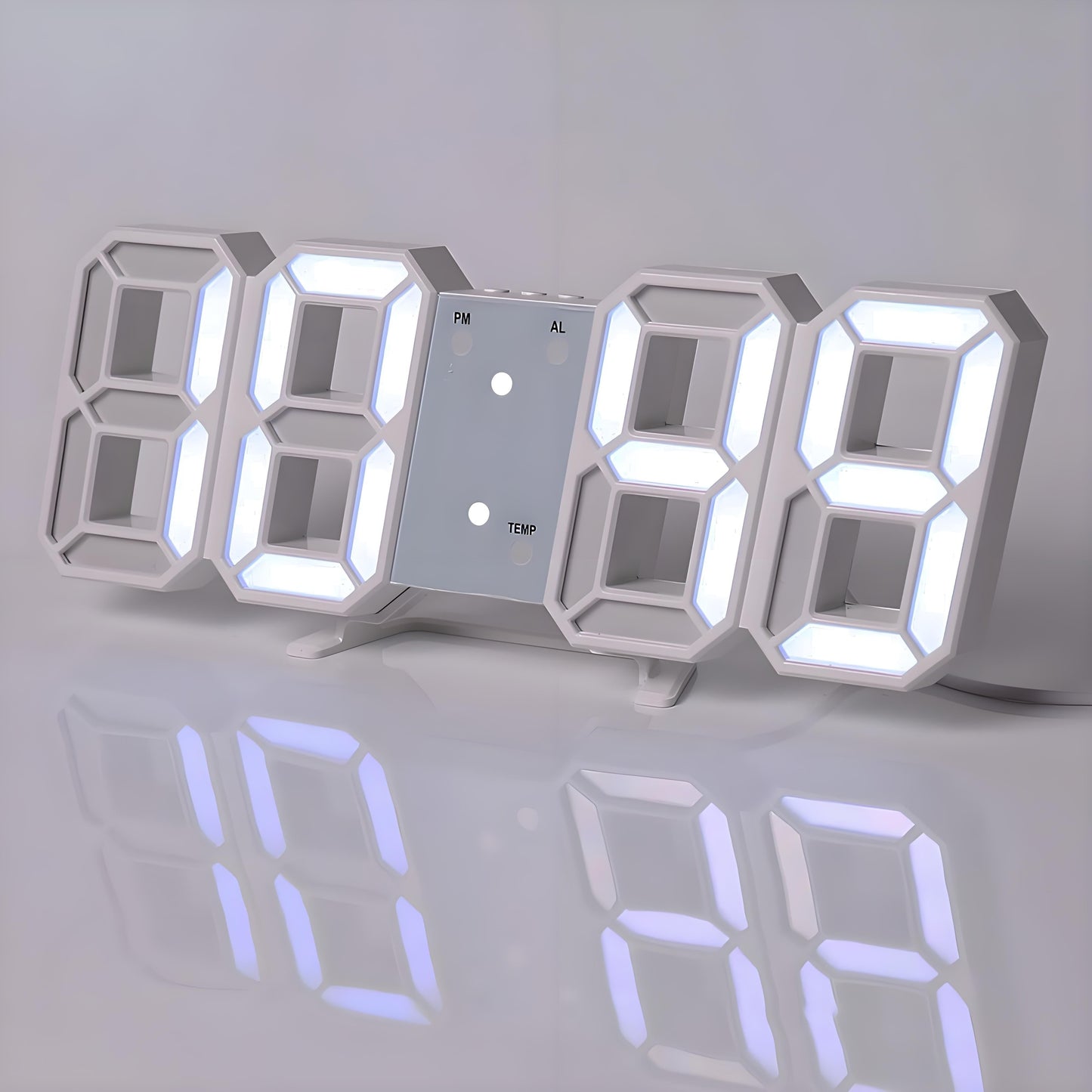 Skorter | DigiTime - LED 3D Digital Clock with Calendar & Temperature Display