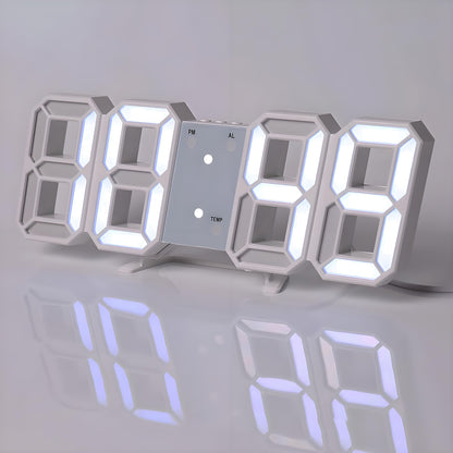 Skorter | DigiTime - LED 3D Digital Clock with Calendar & Temperature Display