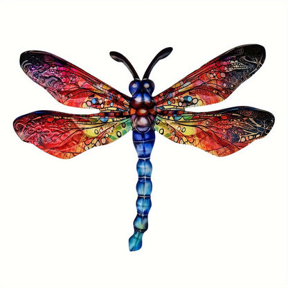 Skorter | 1/2 piece vibrant dragonfly wall art made of metal – artistic outdoor decoration for gardens, homes, and events – durable, versatile, and eye-catching – a perfect gift idea for any occasion