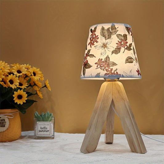 Skorter | Flower Lantern - Modern LED Table Lamp with Wooden Base, USB Powered