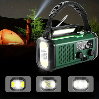 Skorter | Solar emergency radio with power bank – crank radio with LED flashlight for camping & outdoor