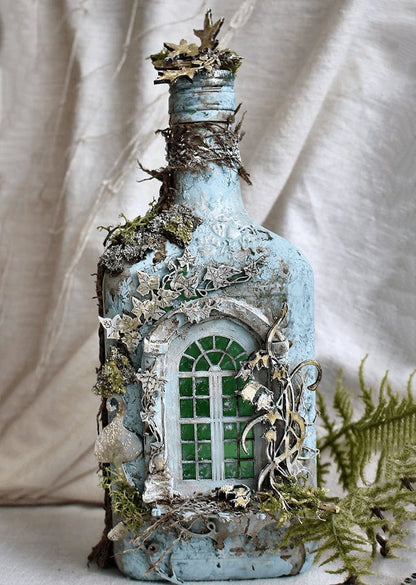 Skorter | Altered Art Bottle - Mystical forest stories