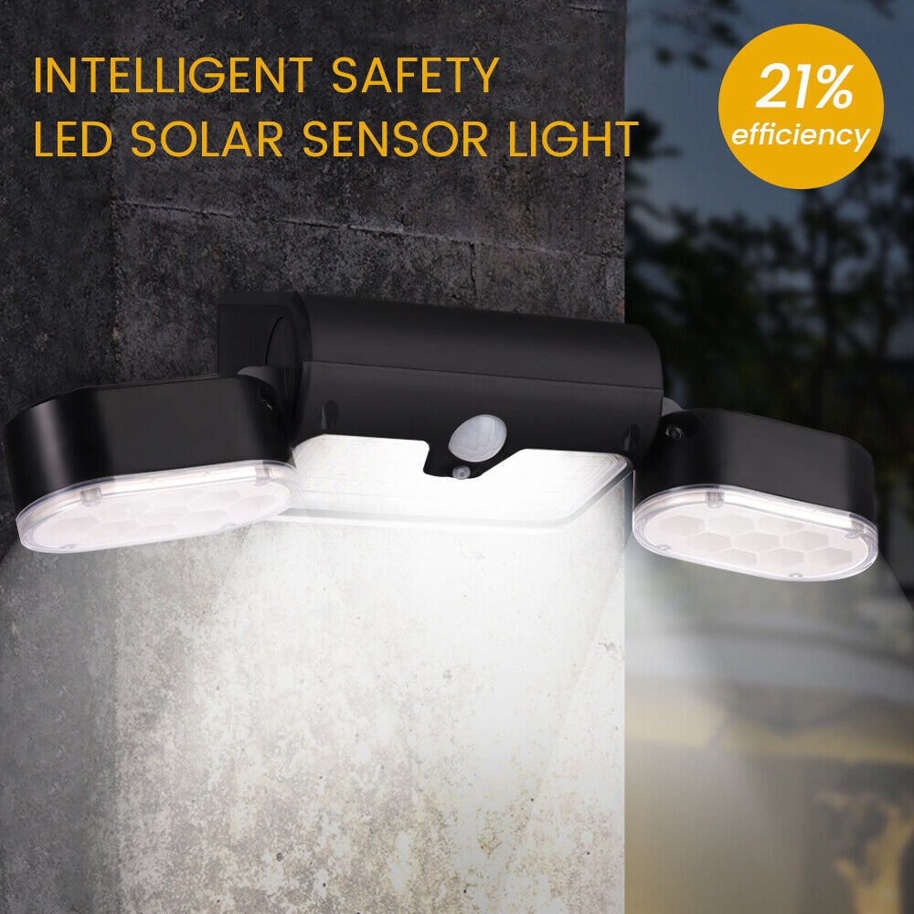 2X Solar Lights Outdoor 182 LED 1200LM Wireless Motion Sensor Light Waterproof - SKØRTER