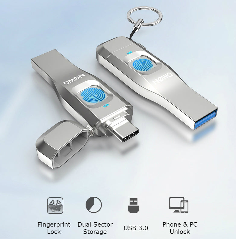 Skorter | USB3.0 Fingerprint Encryption USB Flash Disk with APP Management System, for Business / Personal Data Security