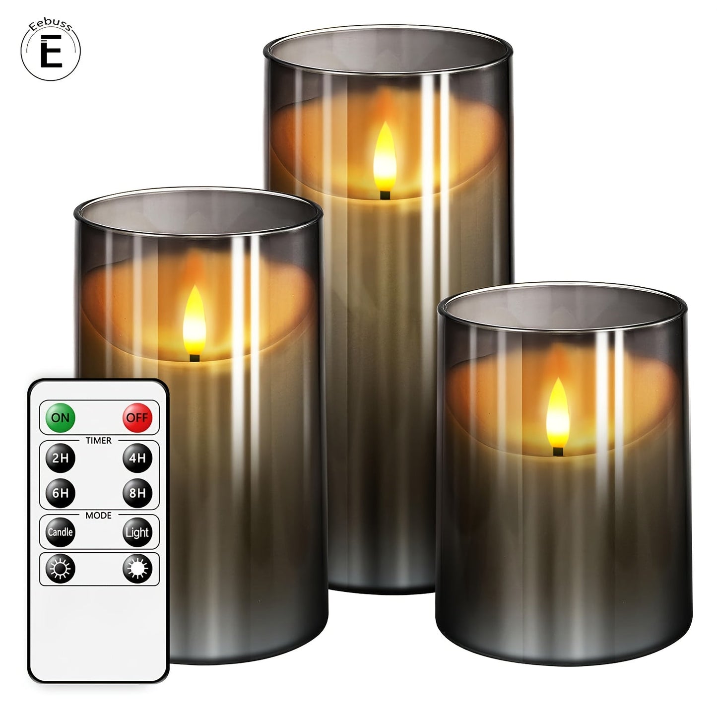 Skorter | CandleAura - LED Grey Candles with Realistic Flame