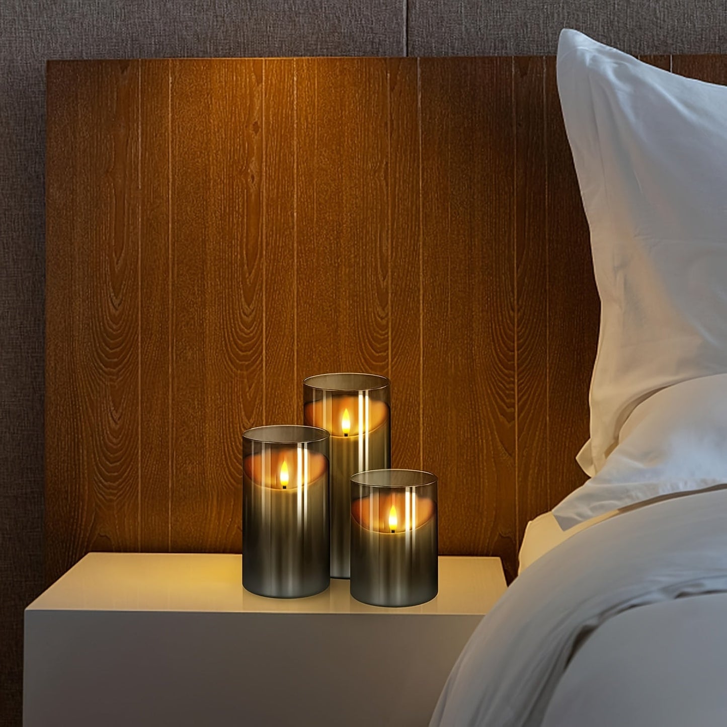 Skorter | CandleAura - LED Grey Candles with Realistic Flame