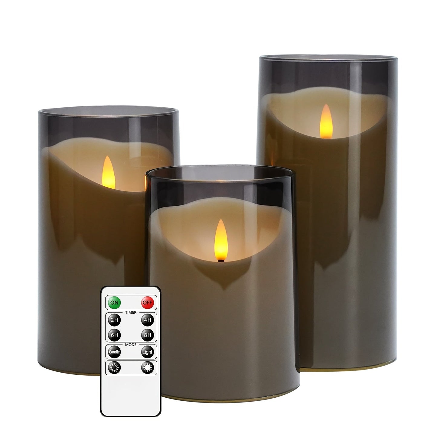 Skorter | CandleAura - LED Grey Candles with Realistic Flame