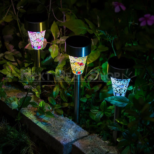 Skorter | 3-pack - Solar-powered mosaic garden path light