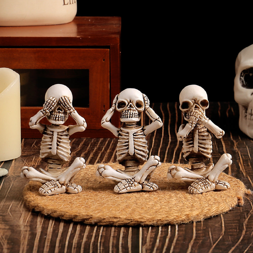 Skorter | 3 pcs - Hand-painted skeleton figurine