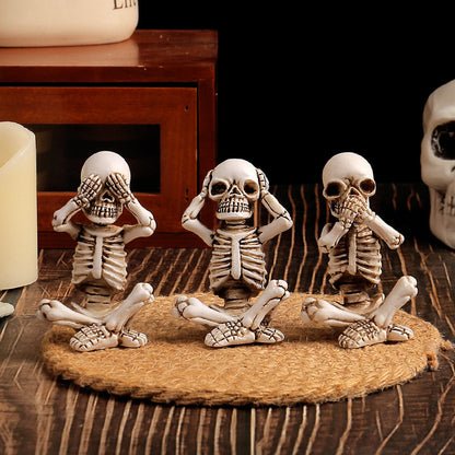 Skorter | 3 pcs - Hand-painted skeleton figurine
