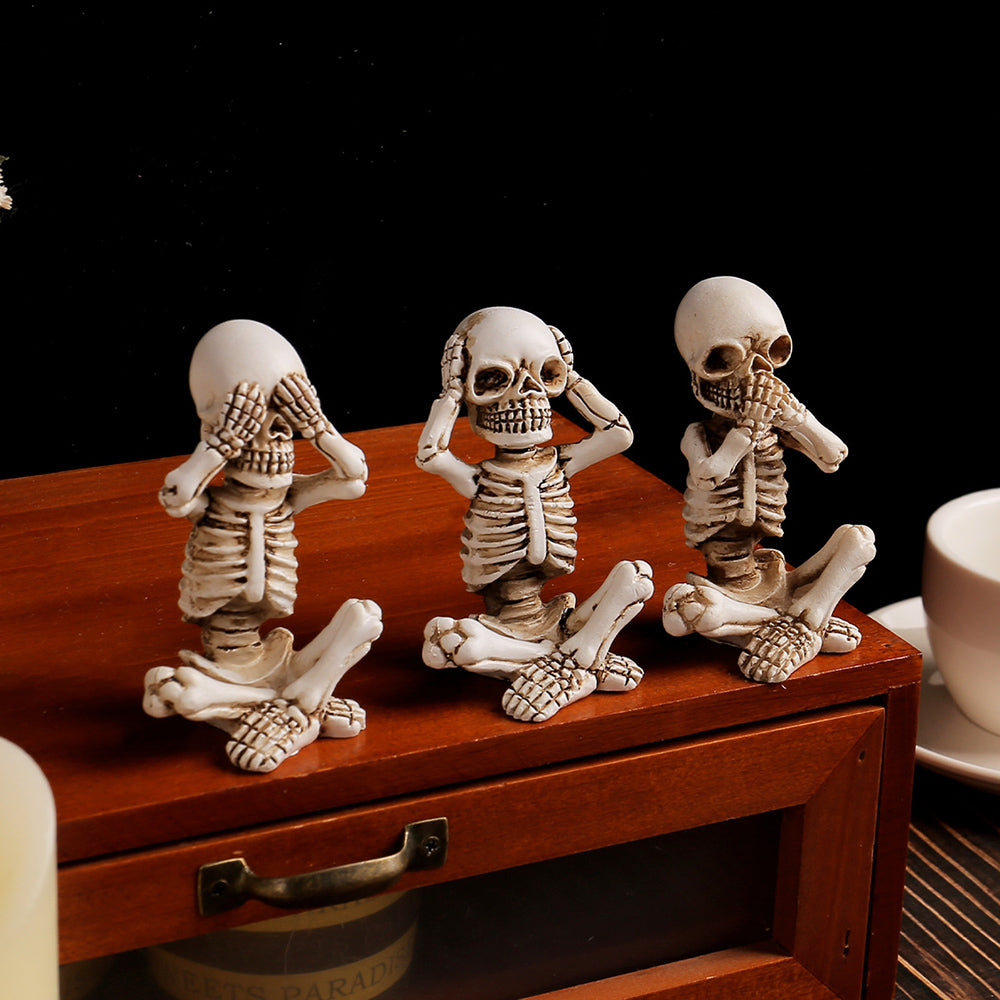 Skorter | 3 pcs - Hand-painted skeleton figurine
